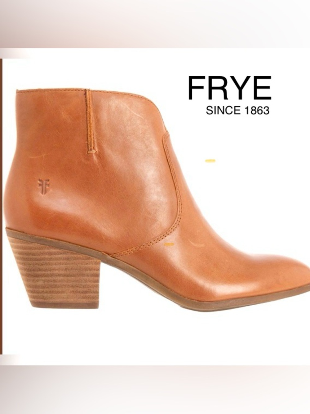 FRYE Jennifer Leather Ankle Boots Women’s 9M Cognac/Wheat 3471729-WHE NWOT